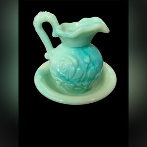Vintage Avon Jadeite Pitcher and Bowl 1970's.